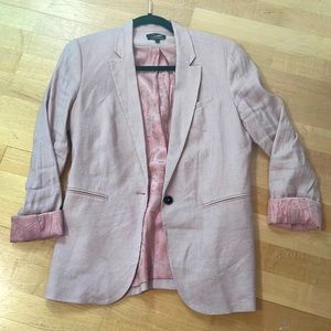 RW&Co Pink linen blazer sz 8